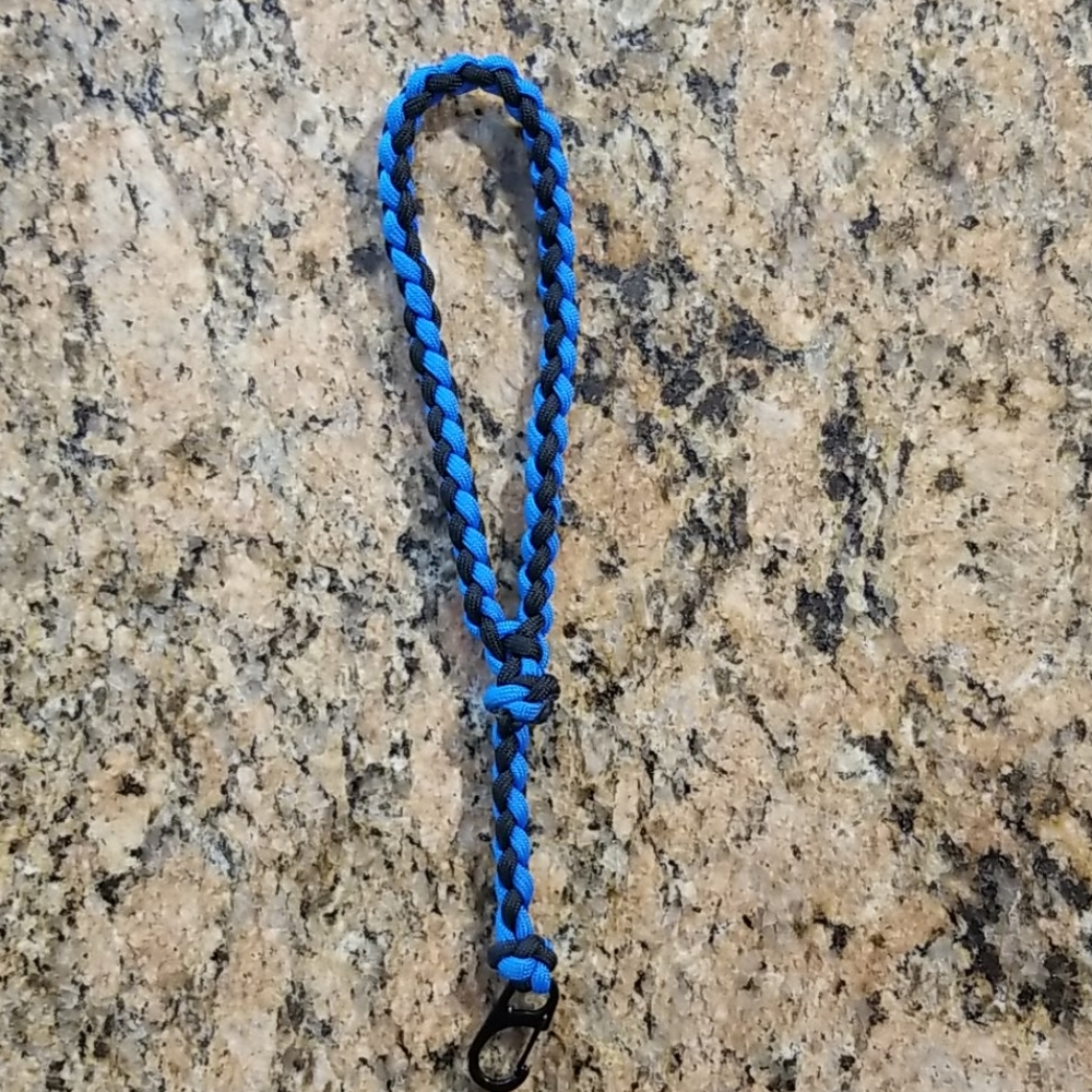 Black and blue lanyard